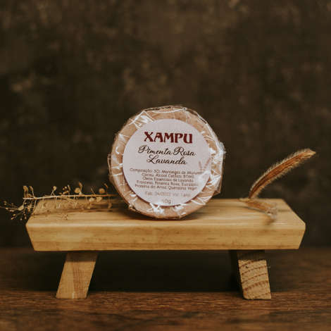 Xampu Sólido Pimenta Rosa e Lavanda
